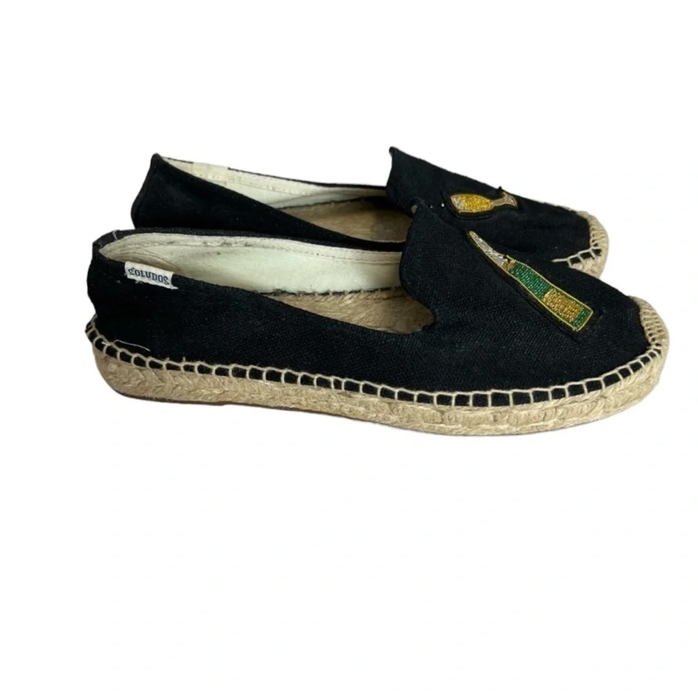 SOLUDO Champange Espadrille (Black) size 7.5 Very Gently Worn